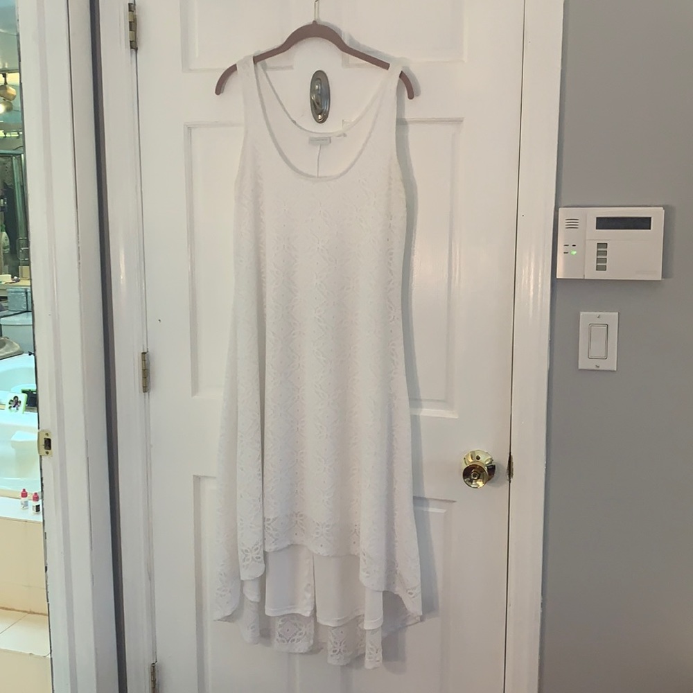 White Hi low tank dress